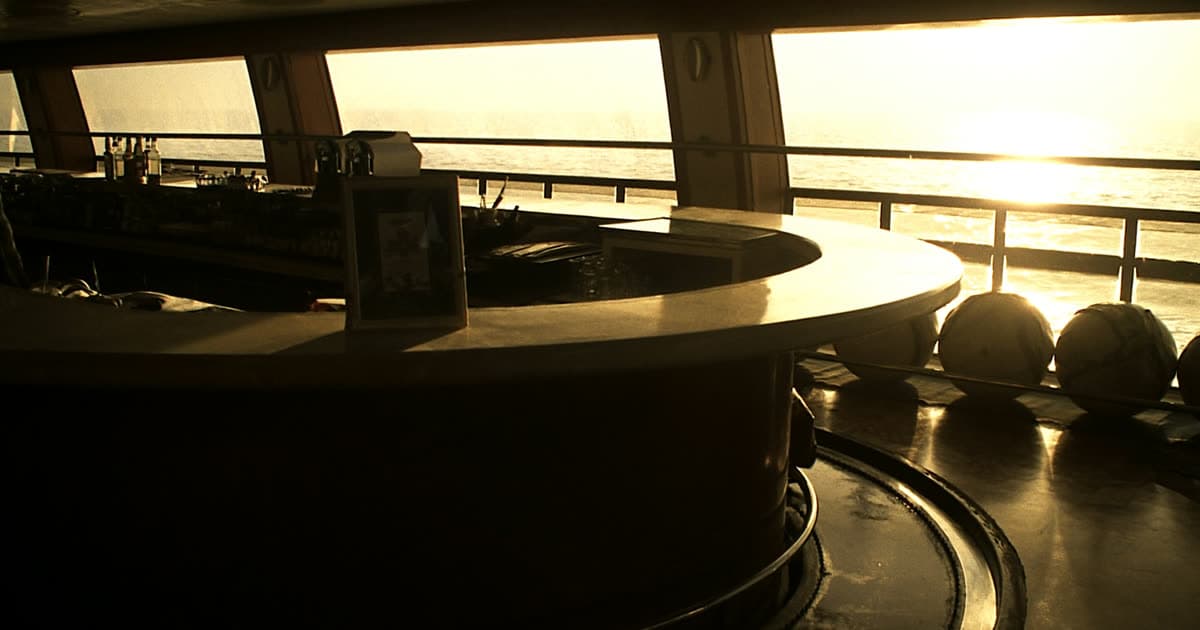 A ship bar with a price list motif